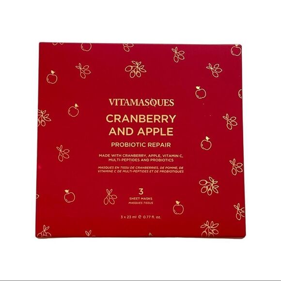 VITAMASQUES Cranberry & Apple Probiotic Repair Sheet Masks • 3 Pack - Picture 2 of 7